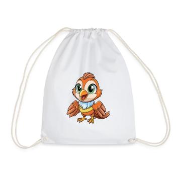 Moineau Mignon Personnage De Dessin Animé Kawaii Clipart - Sac de sport léger - blanc - Devant