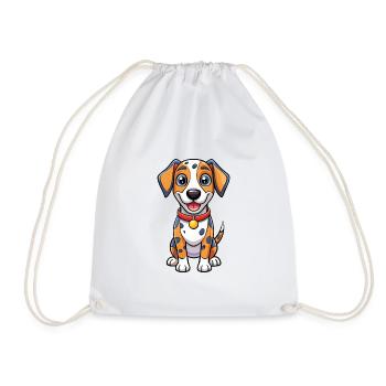Dogue Allemand Chien Dessin Animé Personnage Kawaii Clipart - Sac de sport léger - blanc - Devant