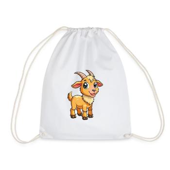 Chèvre Mignon Dessin Animé Personnage Kawaii Clipart - Sac de sport léger - blanc - Devant