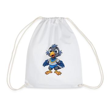corbeau mignon personnage de dessin animé Kawaii Clipart - Sac de sport léger - blanc - Devant