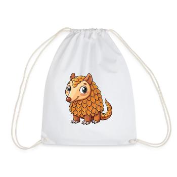 Pangolin Mignon Personnage De Dessin Animé Kawaii Clipart - Sac de sport léger - blanc - Devant
