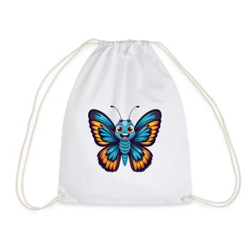 papillon coloré kawaii dessin animé personnage animal de compagnie - Sac de sport léger - blanc - Devant