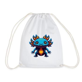 axolotl coloré Kawaii Dessin animé Personnage Clipart - Sac de sport léger - blanc - Devant
