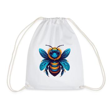 Bee Colorful Kawaii Cartoon Character Clipart - Drawstring Bag - white - Front
