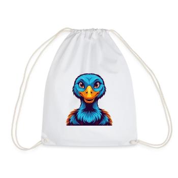 Goose Colorful Kawaii Cartoon Character Clipart - Drawstring Bag - white - Front