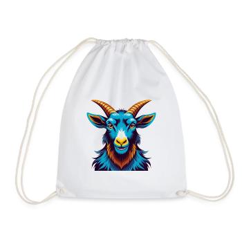 Goat Colorful Kawaii Cartoon Character Clipart - Drawstring Bag - white - Front
