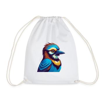 Jay Bird Colorful Kawaii Cartoon Character Clipart - Drawstring Bag - white - Front