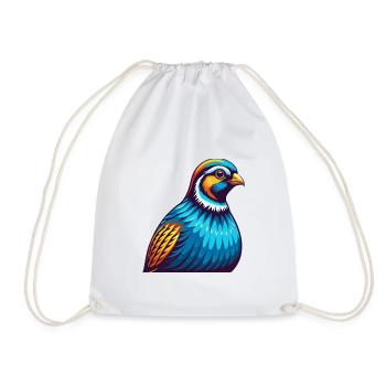 perdrix coloré kawaii personnage de dessin animé animal de compagnie - Sac de sport léger - blanc - Devant