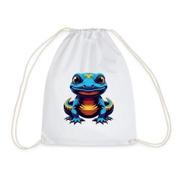 Salamandre Coloré Kawaii Dessin Animé Personnage Animal de compagnie - Sac de sport léger - blanc - Devant
