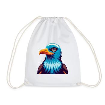Seagull Colorful Kawaii Cartoon Character Clipart - Drawstring Bag - white - Front