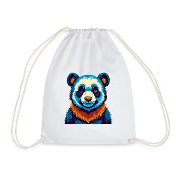 Panda Bunte Kawaii Cartoon Figur Clipart - Turnbeutel - Weiß - Vorne