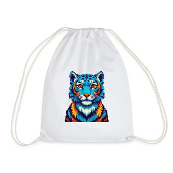 Léopard des neiges coloré Kawaii dessin animé Personnage Animal de compagnie - Sac de sport léger - blanc - Devant