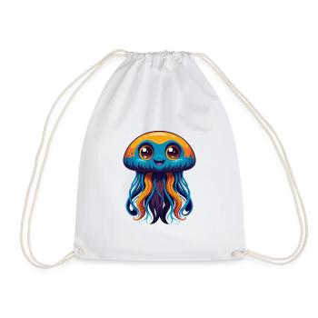 Qualle Bunte Kawaii Cartoon Figur Haustier - Turnbeutel - Weiß - Vorne