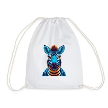 Zebra Bunte Kawaii Cartoon Figur Clipart - Turnbeutel - Weiß - Vorne