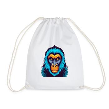 Mandrill Bunte Kawaii Cartoon Figur Clipart - Turnbeutel - Weiß - Vorne