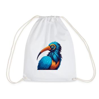 Ibis Colorful Kawaii Cartoon Character Clipart - Drawstring Bag - white - Front