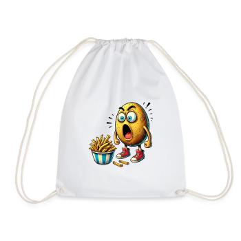 Lustiges Pommes Kartoffel Design - Turnbeutel - Weiß - Vorne
