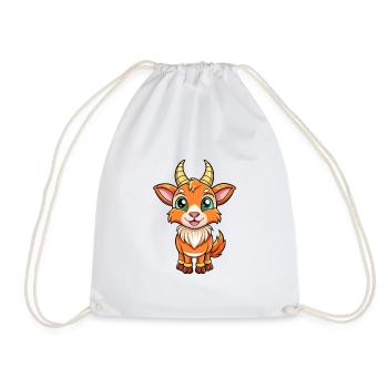 Oryx Mignon Personnage De Dessin Animé Kawaii Clipart - Sac de sport léger - blanc - Devant