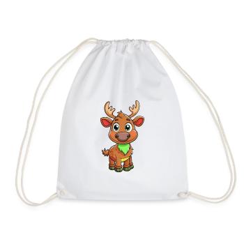 orignal mignon personnage de dessin animé Kawaii Clipart - Sac de sport léger - blanc - Devant