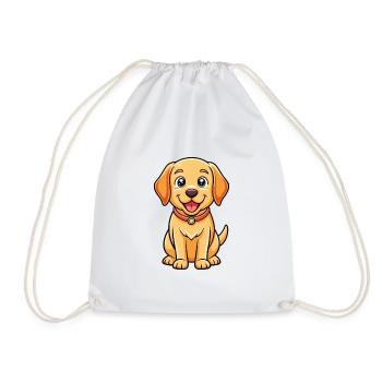Labrador Retriever Chien Dessin animé Kawaii Clipart - Sac de sport léger - blanc - Devant