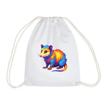 Opossum coloré Kawaii dessin animé Personnage Clipart - Sac de sport léger - blanc - Devant