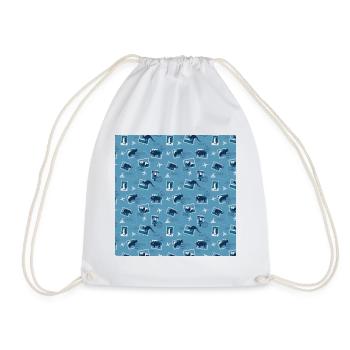 Itinéraire avec des animaux en timbres - Sac de sport léger - blanc - Devant