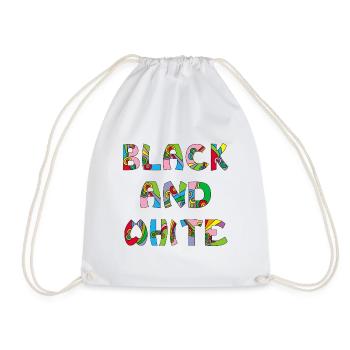 Black and white but in color - Drawstring Bag - white - Front