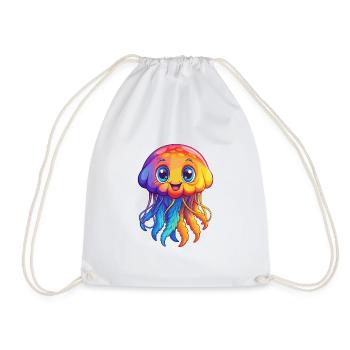 Ortie Coloré Kawaii Dessin Animé Animal Marin - Sac de sport léger - blanc - Devant
