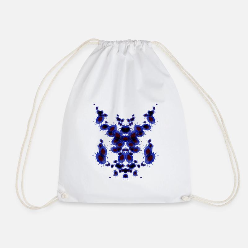 Pipe Chess Blue - Drawstring Bag - white