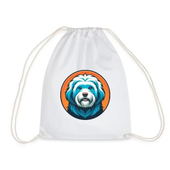 Havaneser Hund Niedliches Kawaii Cartoon Tier Haustier Logo - Turnbeutel - Weiß - Vorne
