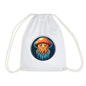 méduse mignon Kawaii dessin animé animal animal logo - Sac de sport léger - blanc - Devant