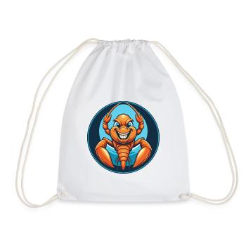 homard mignon drôle Kawaii dessin animé animal animal logo - Sac de sport léger - blanc - Devant
