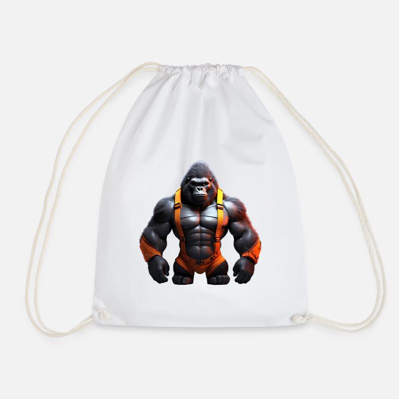 Gorilla Force Primate ideal gift - Drawstring Bag - white