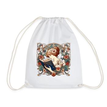 Femme Lecture Parcourir Livre Livres Cadeau - Sac de sport léger - blanc - Devant