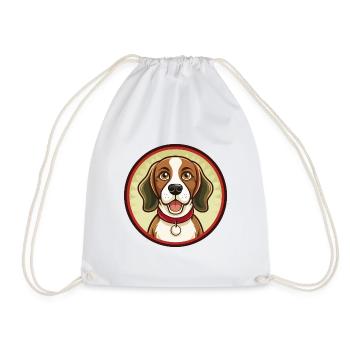 Beagle chien coloré Kawaii personnage de dessin animé animal de compagnie - Sac de sport léger - blanc - Devant