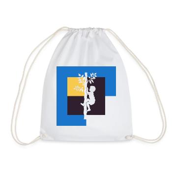 Climber Climbing Monkey Climbing - Drawstring Bag - white - Front