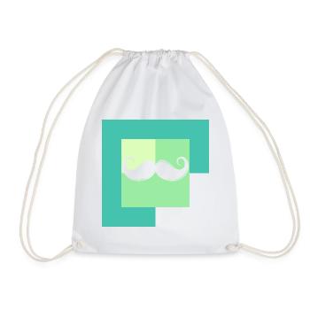 Mustache Gentleman Facial Hair - Drawstring Bag - white - Front