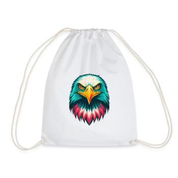 aigle mignon kawaii dessin animé clipart visage d’animal - Sac de sport léger - blanc - Devant