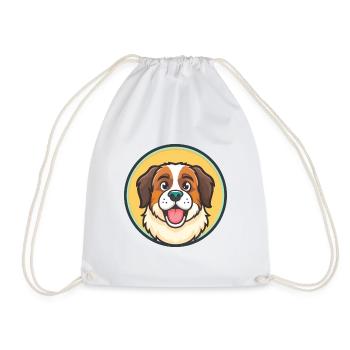 Moscow Watchdog Dog Breed Cartoon Kawaii Clipart - Drawstring Bag - white - Front