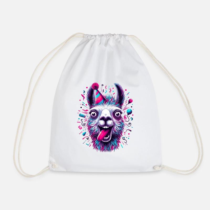 Party Lama feiern Geschenk - Turnbeutel - Weiß