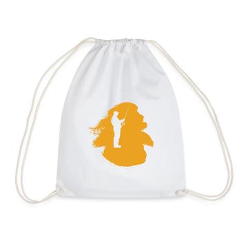 Fishhook Fisherman Trout - Drawstring Bag - white - Front