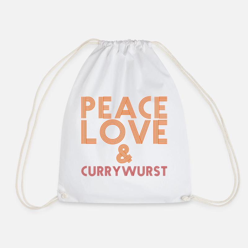 Paix, amour et Currywurst - Sac de sport léger - blanc
