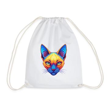 Chat siamois race dessin animé kawaii animal de compagnie - Sac de sport léger - blanc - Devant