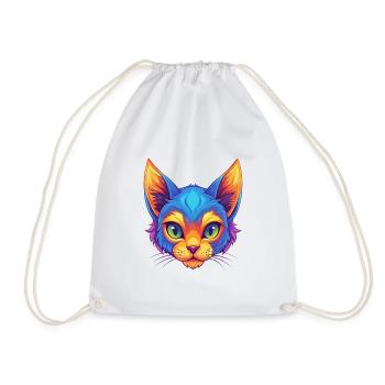 Pixie Bob Cat Breed Cartoon Kawaii Animal Pet - Drawstring Bag - white - Front