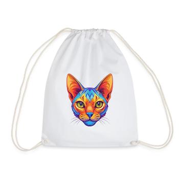 Ocicat Chat Race Dessin Animé Kawaii Animal Pet - Sac de sport léger - blanc - Devant
