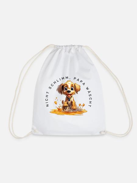 Nicht schlimm, Papa wäscht (Hund) - Turnbeutel - Weiß