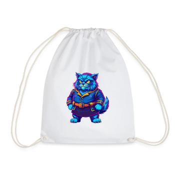 Highlander Katzenrasse Cartoon Kawaii Tier Haustier - Turnbeutel - Weiß - Vorne