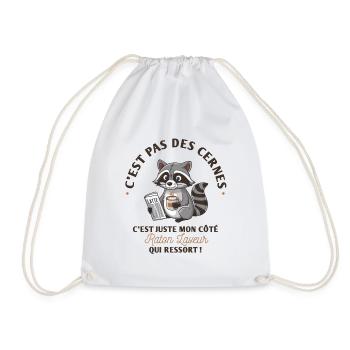 C'est pas des cernes, c'est mon côté raton laveur - Sac de sport léger - blanc - Devant