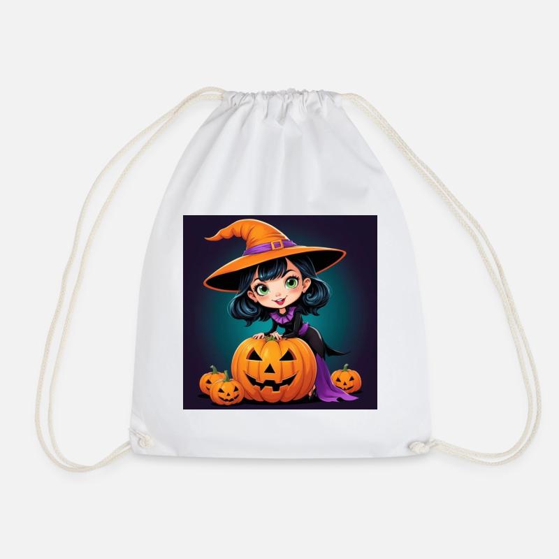 Halloween Witch - Drawstring Bag - white