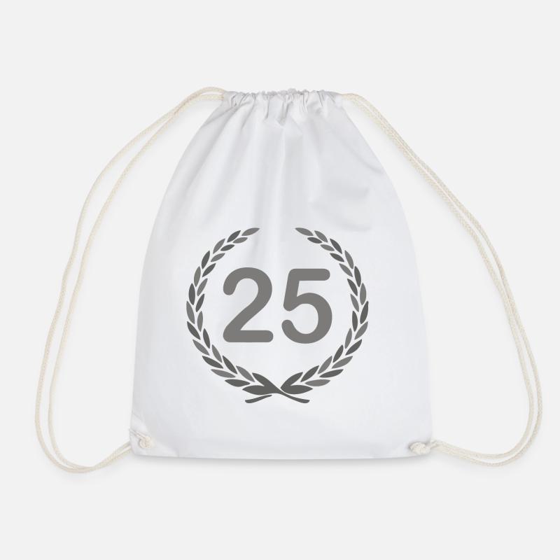 25th Anniversary Laurel Wreath 25 Years ---------------- - Drawstring Bag - white